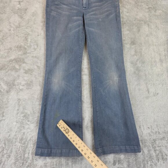 7 For All Mankind Jeans Womens 30 Blue Low Rise Ginger Flare Stretch Denim Pants - Picture 6 of 16
